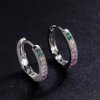 Crystal Cubic Zirconia Lymphatic Drainage Earrings Colorful Crystal Hoop Earrings Weight Loss Slimming Earrings Fashion Jewelry