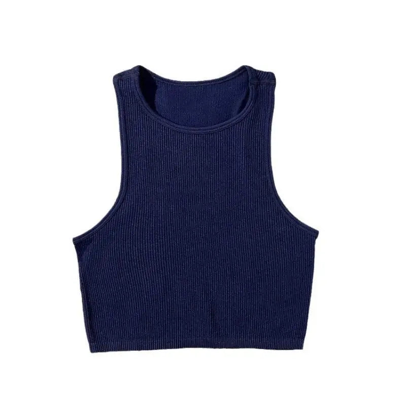 DIY Print Customize Sleeveless Vest Women's Summer High Waist Short Crop Top Fitness Running Yoga Clothes Slim Fast Dry Clothes