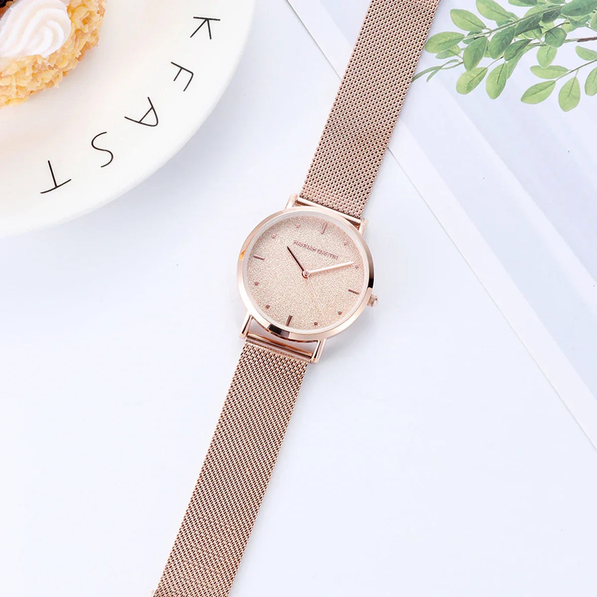2025 New Women's Luxury Watch Matte Dial Japanese Quartz Movement Stainless Steel Mesh Strap Hannah Martin Brand Original Watch