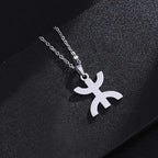 African Berbers Symbol Pendant Necklace Amazigh Letter Yaz Stainless Steel Ethnic Amulet Women Men Necklace