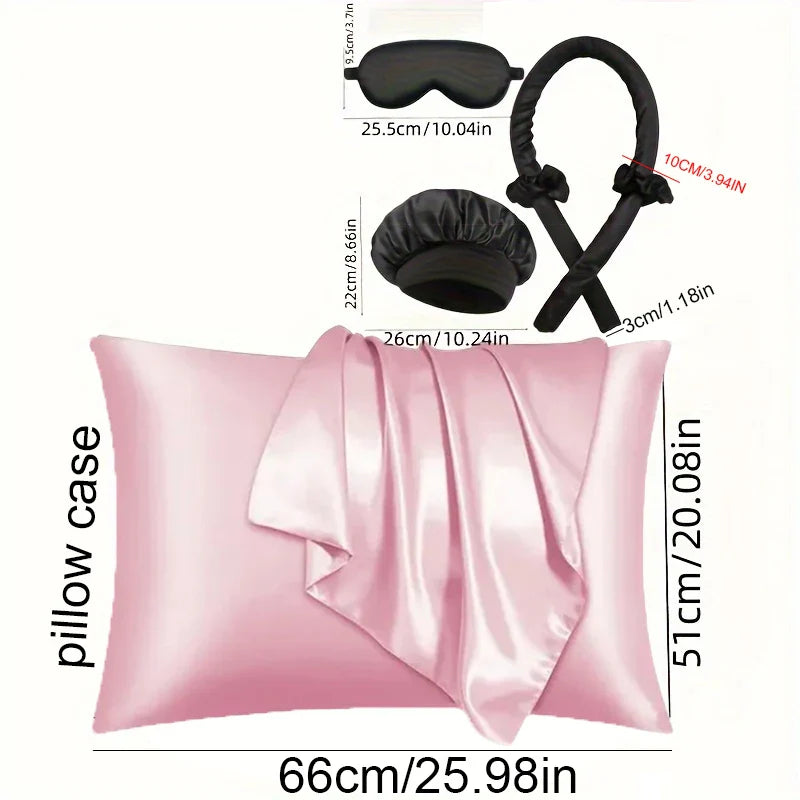 6-piece sleep styling set, no heat curling tool, women's overnight curling set.