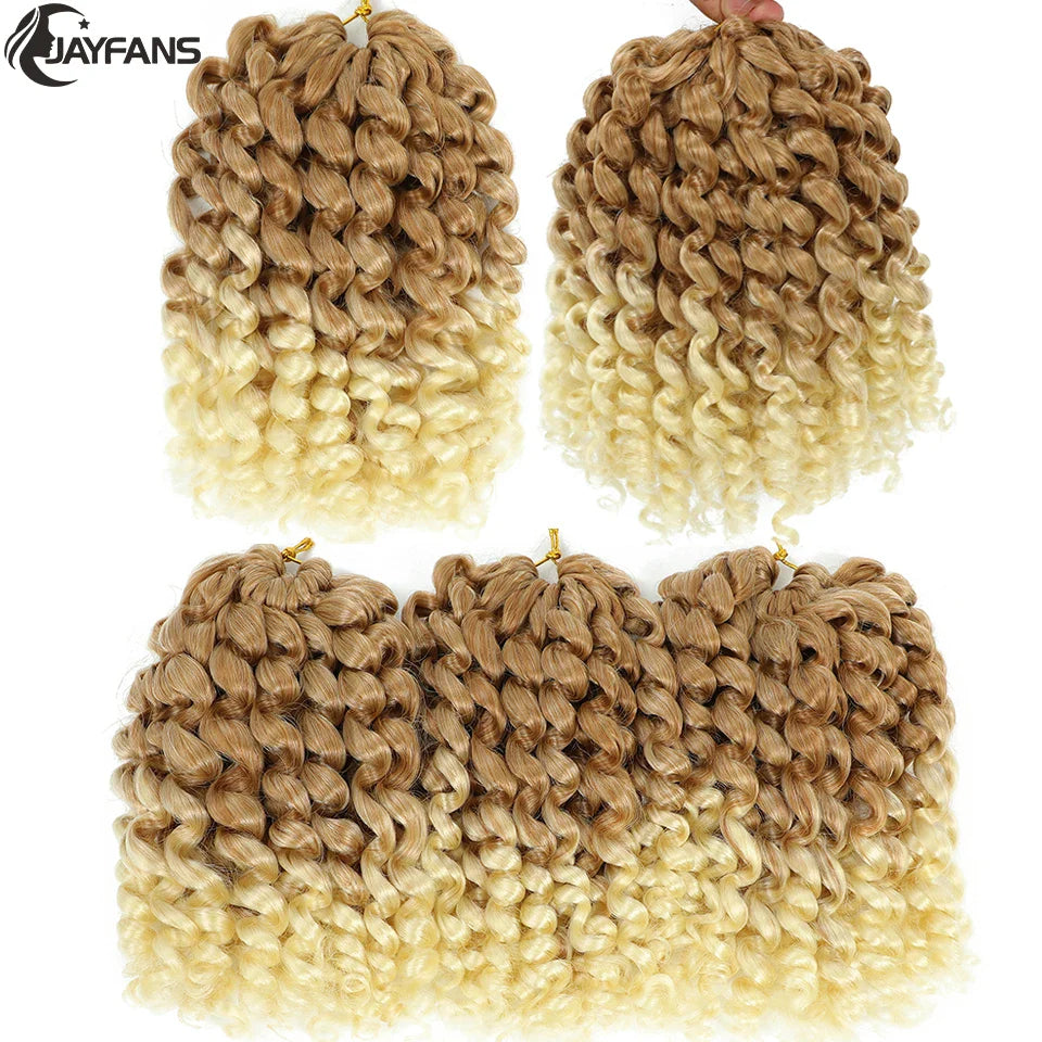 1- 5 Packs 8 inch Jumpy Wand Curl Jamaican Bounce Crochet Hair Natural Black Wand Curls Crochet Hair Short Curly Crochet Braids