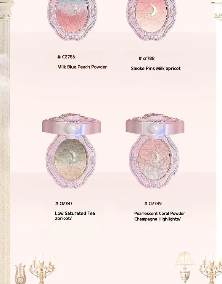 Colorrose Embossed Powder Blush Blue Genuine Nude Makeup Natural Party  Blusher  Shimmer Pearlescent Highlight Eyeshadow