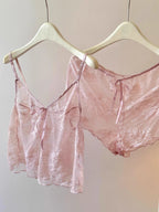 ElyraLux Women Harness Pajama Suspender Shorts for Women Pajamas Set Lace Silk Lingerie Pyjamas Shorts Set Pink lace pajamas