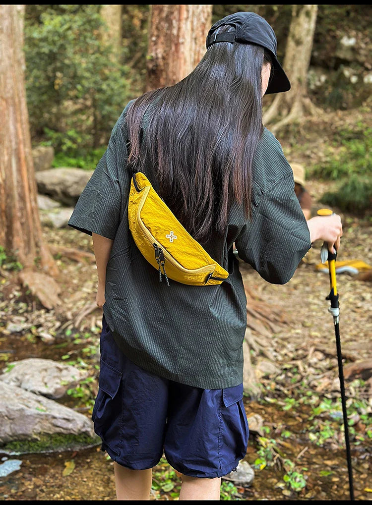 Casual Waterproof Chest Bags Large Capacity Crossbody Bags Korean Fashion Waist Bag Fanny Pack for Women Men's Travel Bag Banana