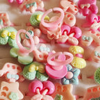 10pcs/lot Children's Cartoon Rings Candy Flower Animal Bow Shape Ring Set Mix Finger Jewellery Rings Kid Girls Toys Anillo