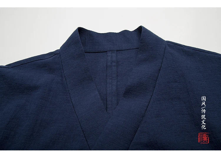 Chinese Traditional Clothing Hanfu Vest Men Linen Cotton Sleeveless Top Men's Tang Suit Kimono Cardigan Men's Slit Top