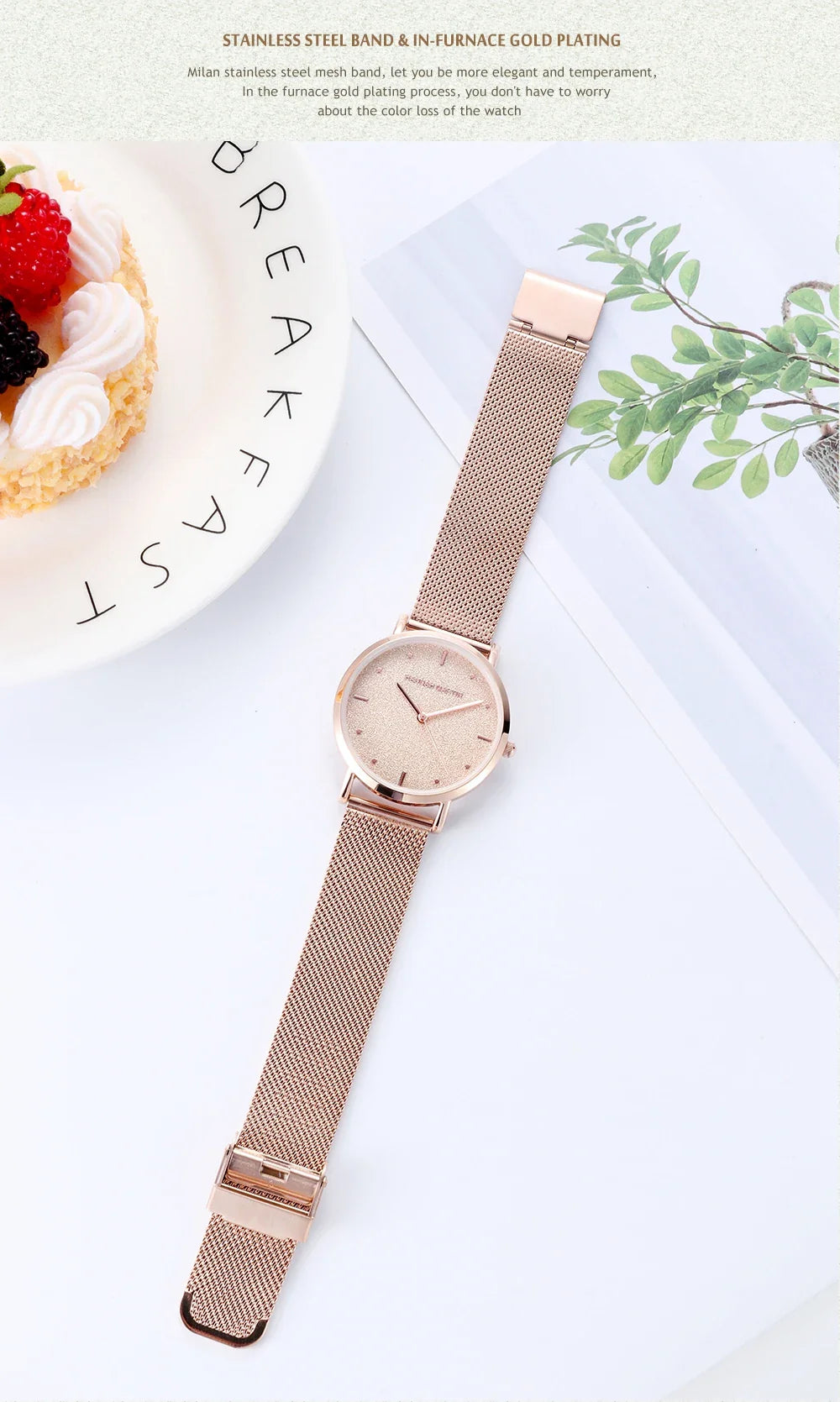 2025 New Women's Luxury Watch Matte Dial Japanese Quartz Movement Stainless Steel Mesh Strap Hannah Martin Brand Original Watch