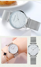2025 New Women's Luxury Watch Matte Dial Japanese Quartz Movement Stainless Steel Mesh Strap Hannah Martin Brand Original Watch