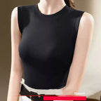 1pcs Spring Summer Women Knitted Tank Tops Girl Thin Tops Lady Basic Casual Tank Tops Round Collar Tees Sleeveless Top M~3XL