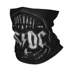 Custom Black AC DC Logo Camouflage Heavy Metal Band Bandana Neck Warmer Women Men Winter Hiking Ski Scarf Gaiter  Face Cover