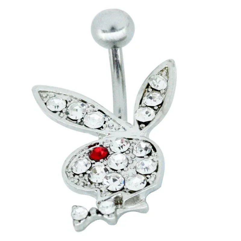Belly Button Rings for Women Bunny Navel rings Gold color Rabbit Belly Rings Gem stone Belly Piercing Jewelry Body Jewelry