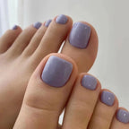 24pcs Black False Toenails Solid Color Glossy Fake Toenails Wearable Full Cover Ins Square Press on Toenail Patch for Girl Women