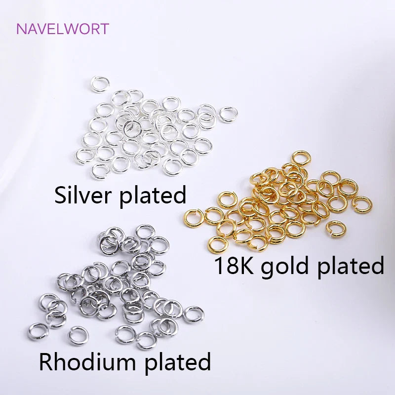 18K Gold Plated Split Rings Connecting Ring Brass Open Jump Rings Accessories For Jewelry DIY Jewelry Material Wholesale