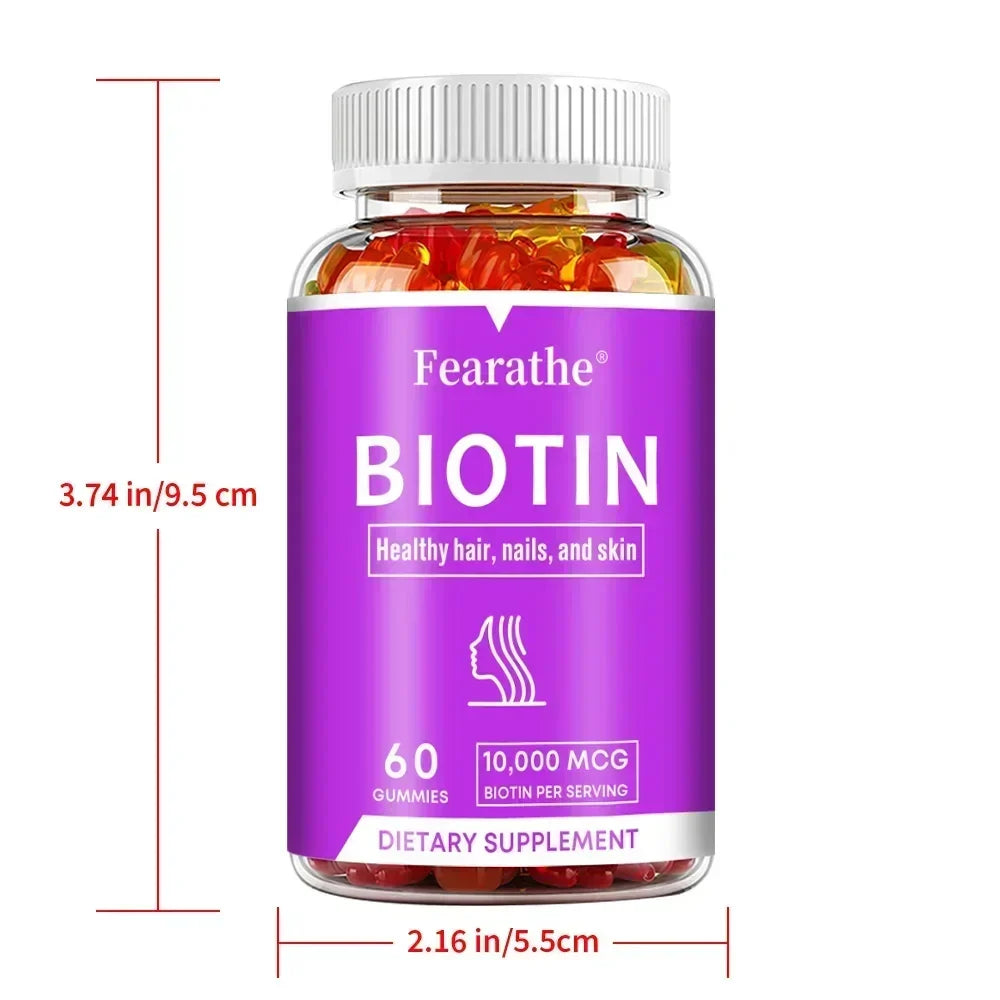 Biotin Gel 10000mcg Highest Potency Healthy Hair, Skin & Nails Vitamins for Women, Men & Children