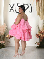 Elegant Chic Large Women Dresses Satin Summer Sexy Party Dress Strap Sleeveless Loose Plus Size Dresses Wholesale Dropshipping