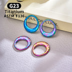 ASTM F136 Titanium 16G Moon Septum Hoop Ring Anodizing Hinged Segment Nose Clicker Tragus Helix Daith Earring Piercing Jewelry