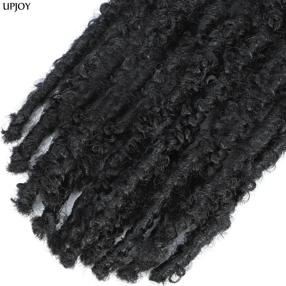 Butterfly Locs Crochet Hair 12 inch Handmade Butterfly Soft Locs Crochet Hair Extensions Synthetic Braiding Hair 12Strands/pack