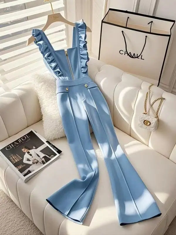 2025 Blue Suspender Jumpsuit Spring New Trendy Popular Beautiful Unique High-End Elegant Goddess Style Pants for Women