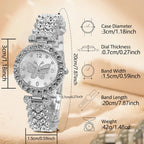 6PCS Luxury Women's Watch Set Trendy Fashion Quartz Watch Bracelet Necklace Earrings Set Suitable for Daily Clothing Matching