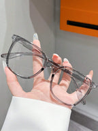 1Pc/3Pcs/4Pcs/6Pcs European and American Classic Popular Square Frame Glasses Set Men's and Women's Fashion Glasses