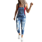 Denim Overalls Women 2023 Ripped Jeans Lady Jumpsuit Elastic Denim One Piece Pants Suspender Trousers Female Rompers Streetwear