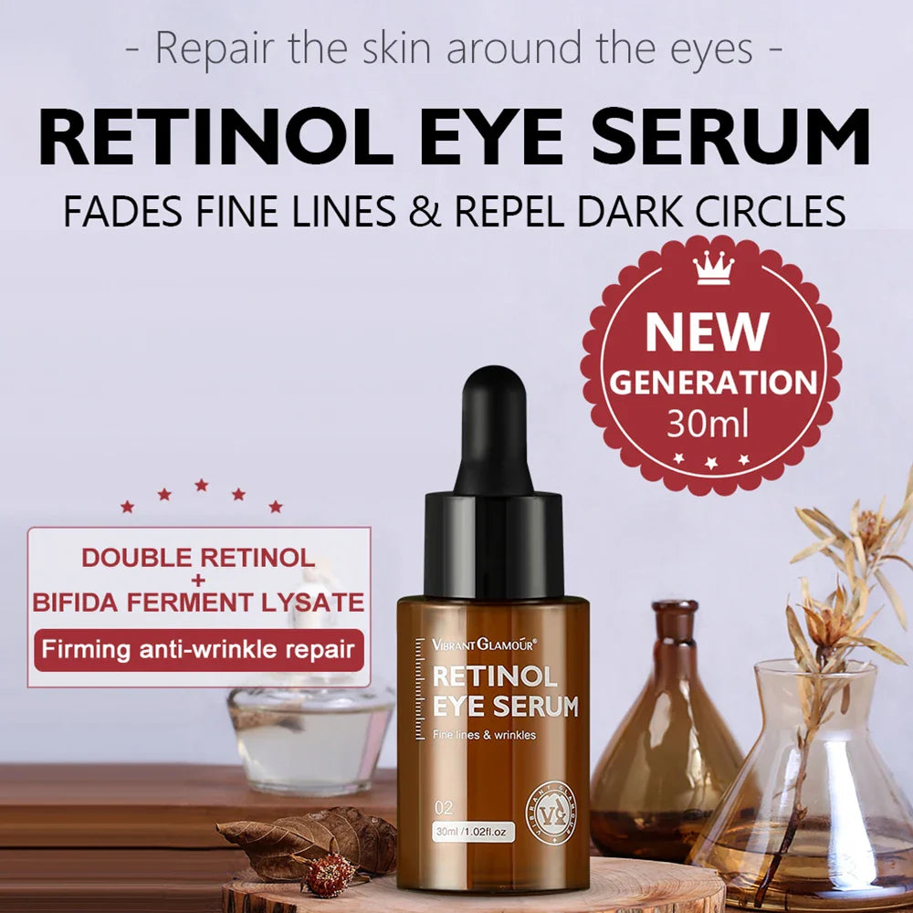 Anti Wrinkle Retinol Eye Serum Dark Circle Eye Bags Remover Whitening Brightening Skin Moisturizer Lightening Cream Eye Care
