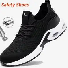 2025 Lightweight Men Safety Shoes Steel Toe Cap Work Sneakers Men Protective Shoes Anti-smash Anti-puncture Indestructible Shoes