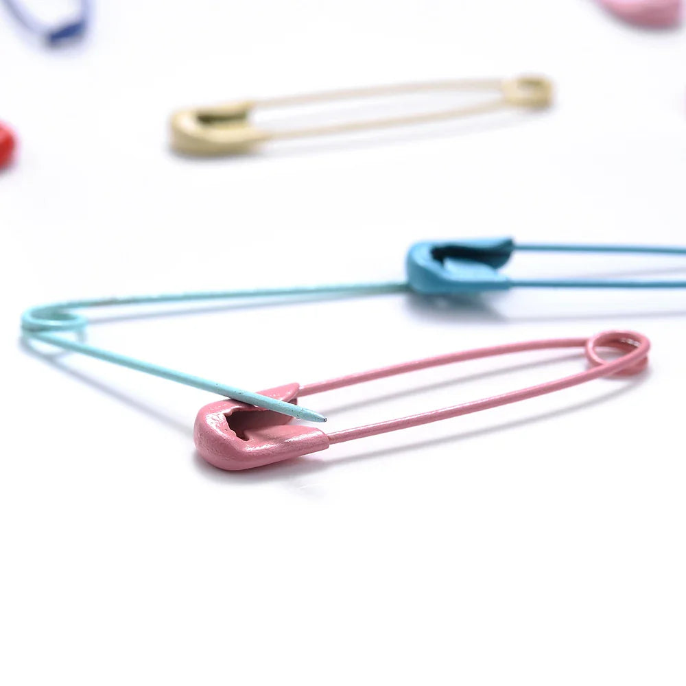 30pcs 6x30mm Colorful High Quality Safety Pins Paper Clip DIY Sewing Tools Metal Needles Large Safety Pin Brooch Accessories