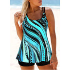 2024 Women's Sexy New Swimsuits Plus Size Printed Beachwear Summer Beach Ladies Casual Fashion Tankini Swim Wear