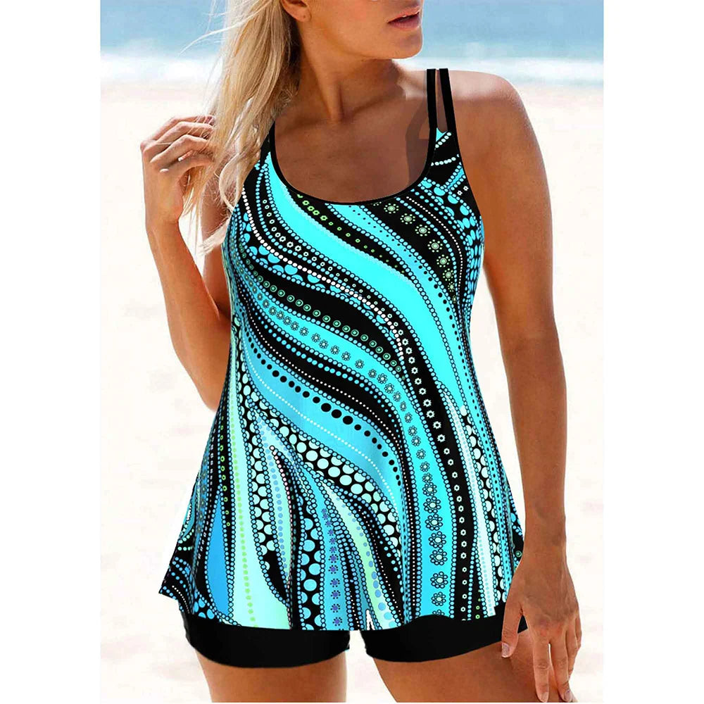 2024 Women's Sexy New Swimsuits Plus Size Printed Beachwear Summer Beach Ladies Casual Fashion Tankini Swim Wear