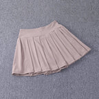 2024 New Best-Selling Pleated Nylon Spandex High Waisted Pocket Skirt With Anti Glare A-Line Sports Tennis Skirt