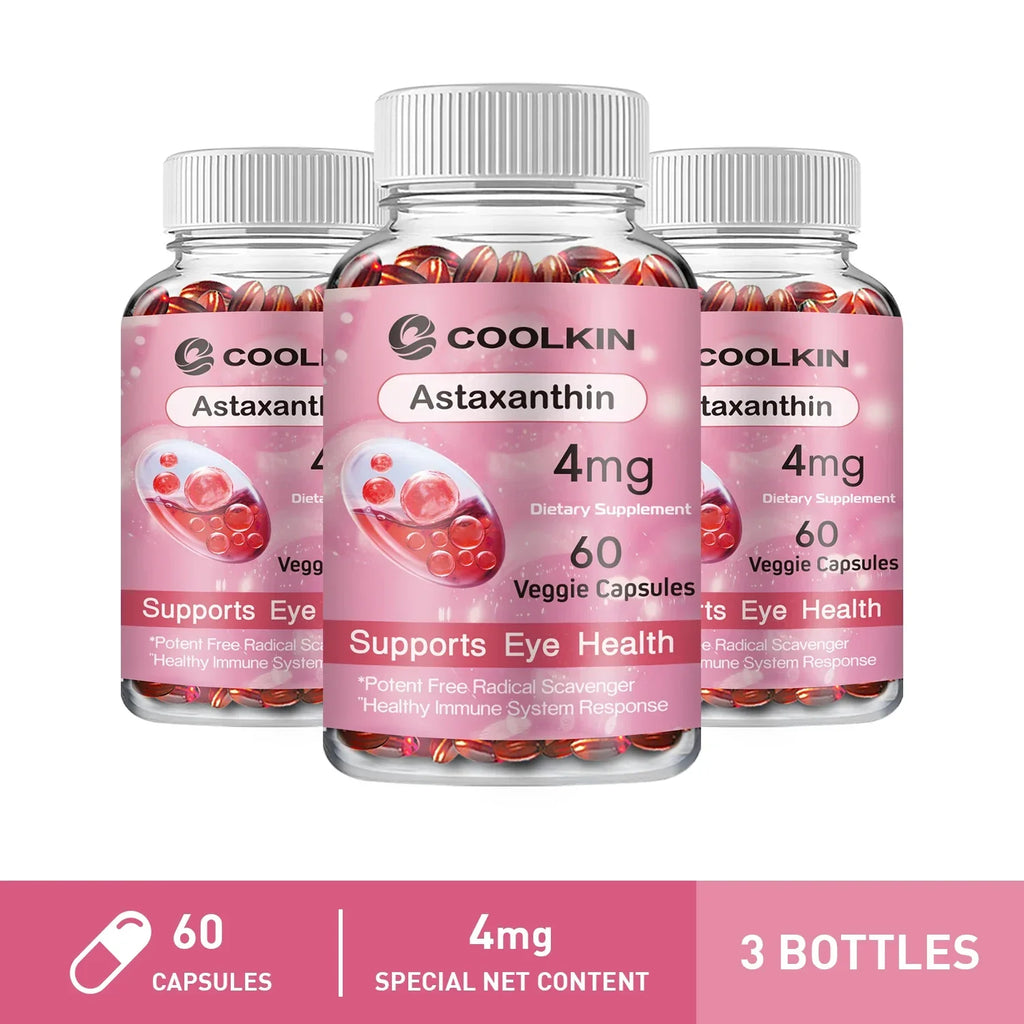 Astaxanthin - Supports Eyes, Promotes Nervous System Health, and Improves Immunity, Non-GMO Supplement