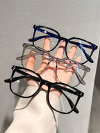 1Pc/3Pcs/4Pcs/6Pcs European and American Classic Popular Square Frame Glasses Set Men's and Women's Fashion Glasses