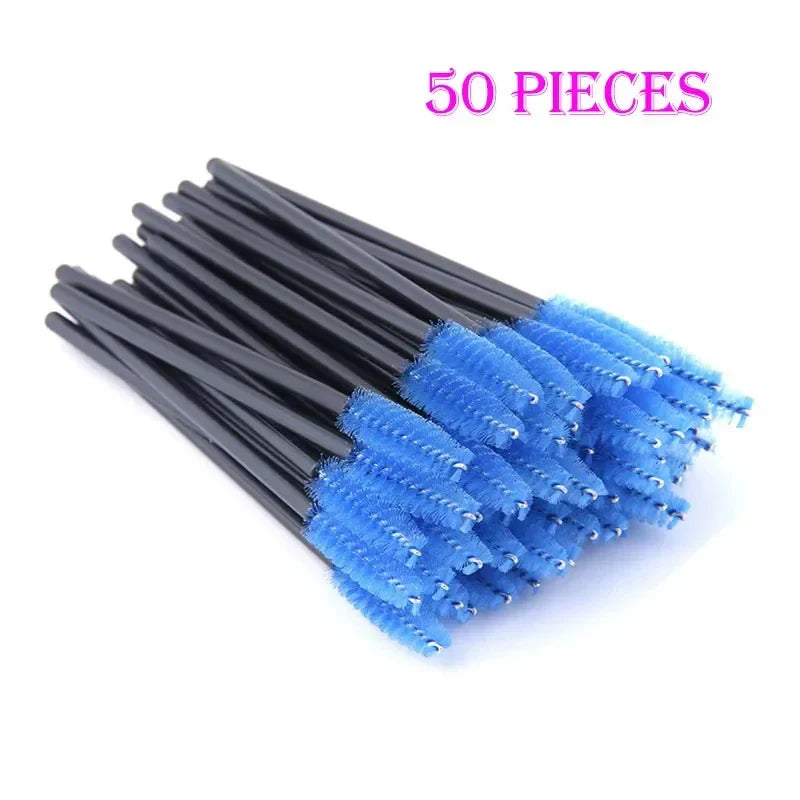 50pcs Grafted eyelashes Single color disposable eyelash brush Spiral eye Makeup Eyelash curler makeup brush cosmetic tools