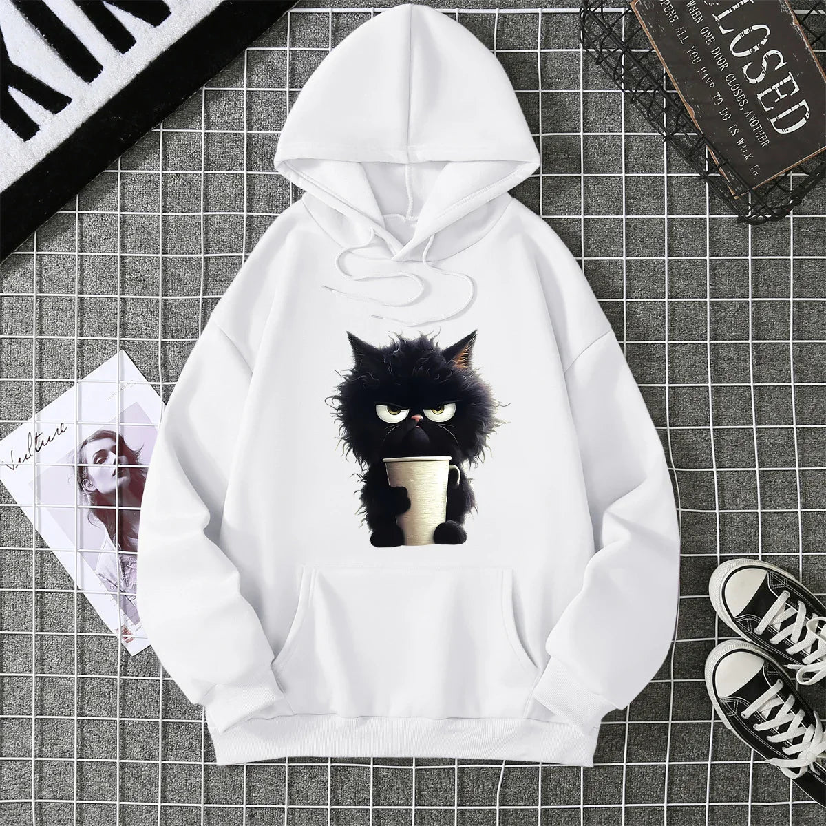 2025 Winter New Women's Hoodie High Street Unisex style Double Pockets Sweatshirts Outerwear Plus-Size Women's Clothing CYXX236
