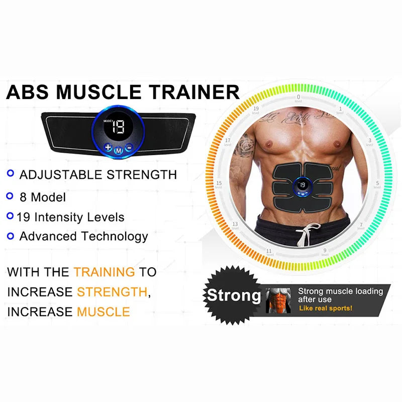 Electric Abdominal Muscle Stimulator EMS Wireless Buttocks Hip Trainer Weight Loss Body Slimming For Arm Back Leg Waist Fitness