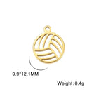 EUEAVAN 5pcs Mini Charms Stainless Steel Volleyball Charm for Bracelet Necklace Earrings DIY Jewelry Making Supplies Wholesale