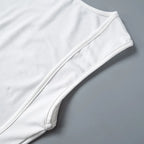 Elegant Sleeveless Backless Slim Fit Mini Dress Women Chic Round Collar A-line Short Dress 2025 Ruffle Edge Casual Dresses