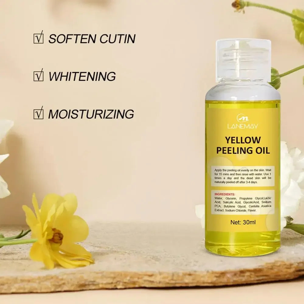 Body Care Exfoliating Yellow Peeling Oil 100% Organic Bleaching Dark Skin Serum Dark Knuckles Fast Whitening Cosmetics