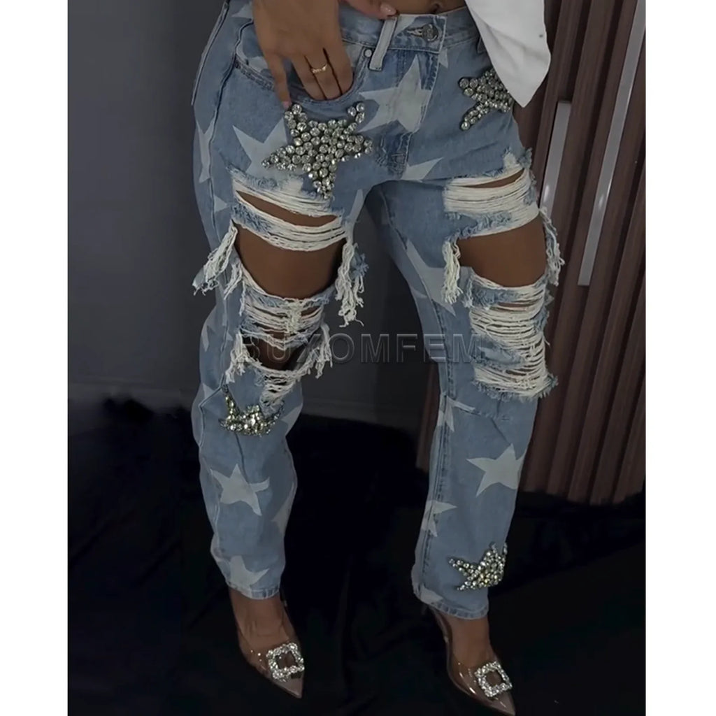 2025 Wide Leg Loose Jeans Female Streetwear Style Fashion Baggy Pants Women's New Stylish Full Length Straight Pant Outwear