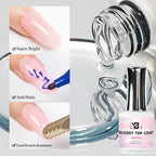 AWStorG15ml 2 IN 1 Crystal Top Coat Transparent Soak Off UV LED Nails Art Manicure Gel Nail Polish Varnishes Primer Function Gel