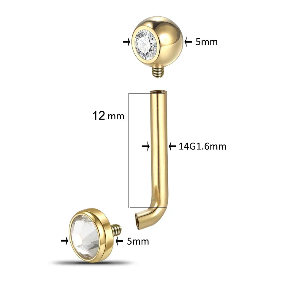1PC Titanium Christina Piercing Flower Vertical Hood Intimate Piercing Gold Color Sexy Belly Rings Surface Jewelry for Men Women