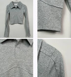 Elegant Coquette Women's Polo Neck T-Shirt - Long Sleeve, Chic Style, Effortless Elegance