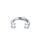 1PC Titanium Nose Horseshoe Ring Nose Septum Piercing Prong Set Round Zircon Ear Cartilage Tragus Daith Body Piercing Jewelry