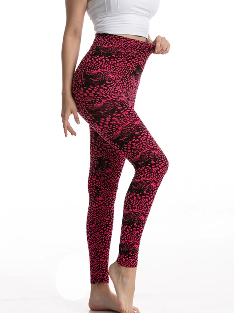 CUHAKCI Camouflage Printed Leggings Women Seamless Denim Sports High Waist Tights Workout Fitness Elastic Pants Stretch Jeggings