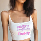 DADDY'S GIRL Pink Letters Hot Tops for Women Sexy Tank Top Women's Outerwear Cute Tops New Fashion Female Clothes Women Clothing
