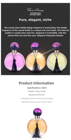 50ml Durable Fresh Citrus Smell Perfume for Ladies High-end Fragrance Long Lasting Light  Orange Flavor