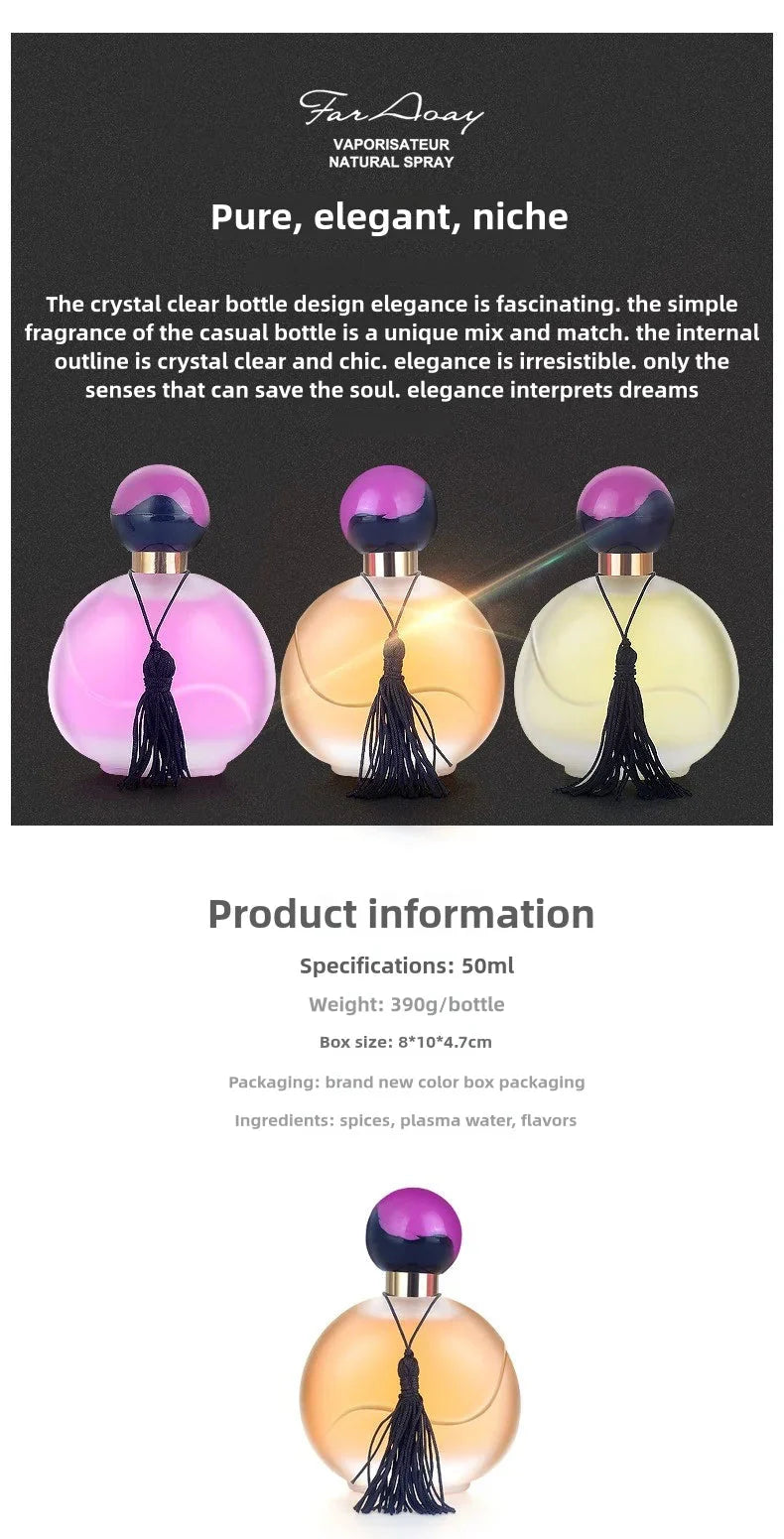 50ml Durable Fresh Citrus Smell Perfume for Ladies High-end Fragrance Long Lasting Light  Orange Flavor