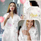 7 Pcs Bridesmaids Satin Robes Wedding Bride Matron of Honor Kimono Robes Maid of Honor Robe for Bridal Party Gift